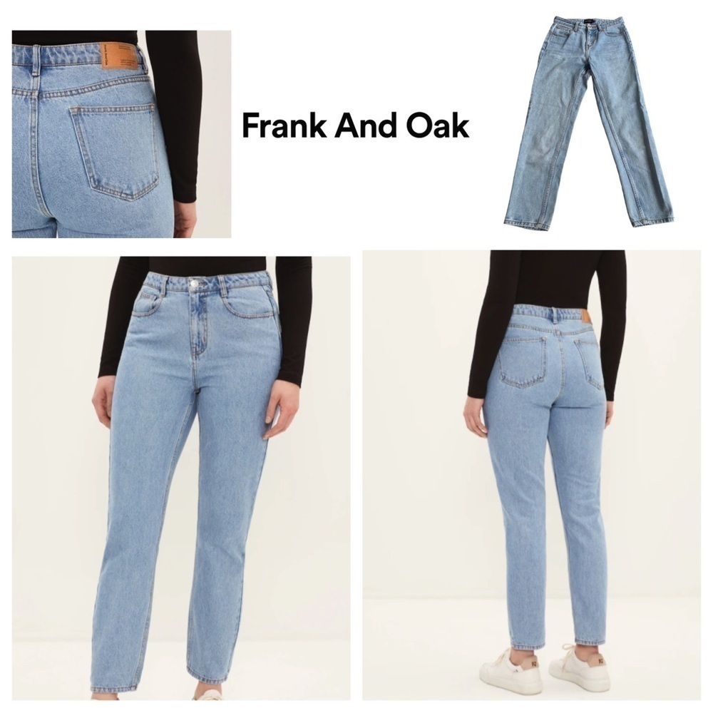 50% OFF Frank & Oak Jeans The Stevie High Rise Tapered 100% Cotton Straight